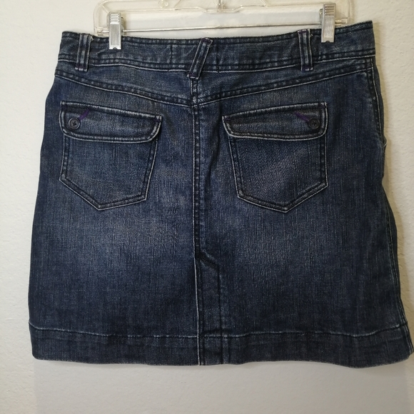 Anthropologie Bica Cheia Double Front Buttons Down A-Line Denim Skirt - Size 12 - Picture 4 of 8